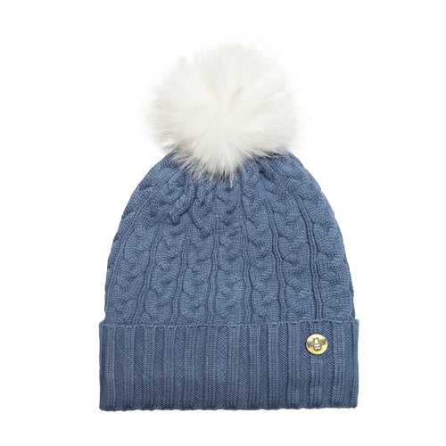 House of Celtic Cable Knit Hat - Denim Blue