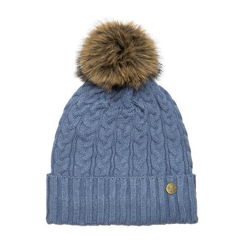 House of Celtic Cable Knit Hat - Denim Blue