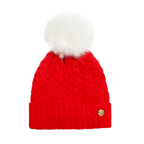 House of Celtic Cable Knit Hat - Ferrari Red