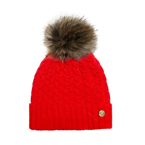 House of Celtic Cable Knit Hat - Ferrari Red
