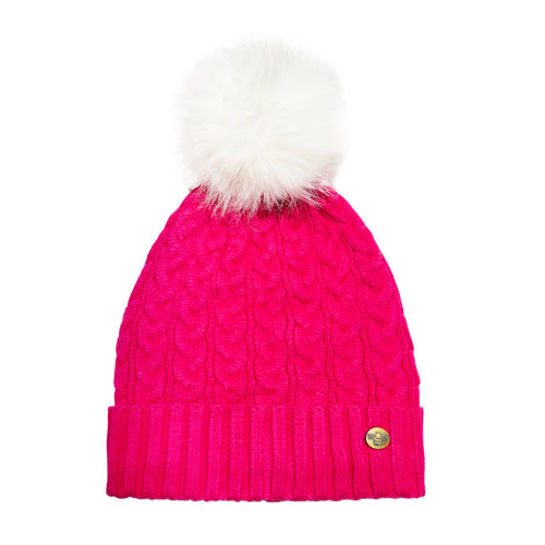 House of Celtic Cable Knit Hat - Fuchsia