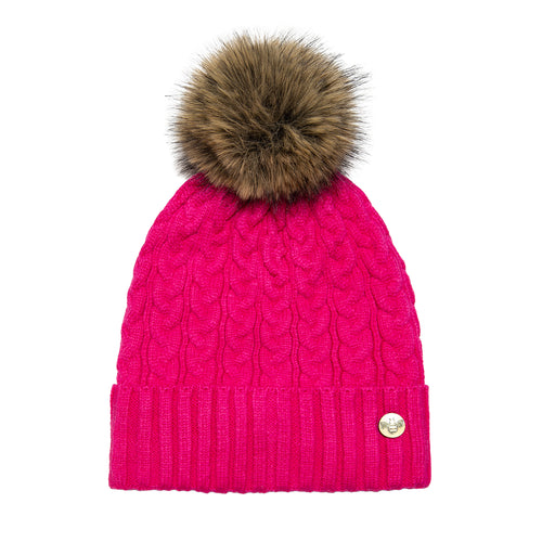 House of Celtic Cable Knit Hat - Fuchsia