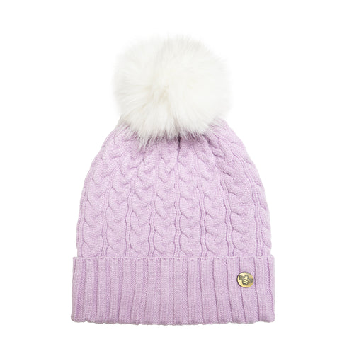 House of Celtic Cable Knit Hat - Lilac