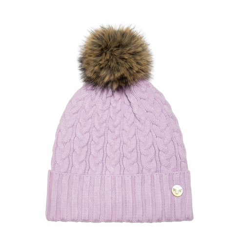 House of Celtic Cable Knit Hat - Lilac