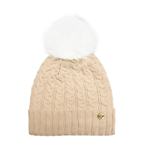 House of Celtic Cable Knit Hat - Beige