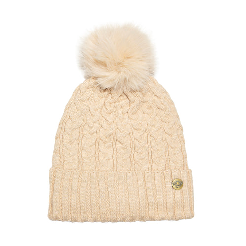 House of Celtic Cable Knit Hat - Beige
