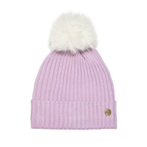 House of Celtic Bee Ribbed Knit Hat - Lilac